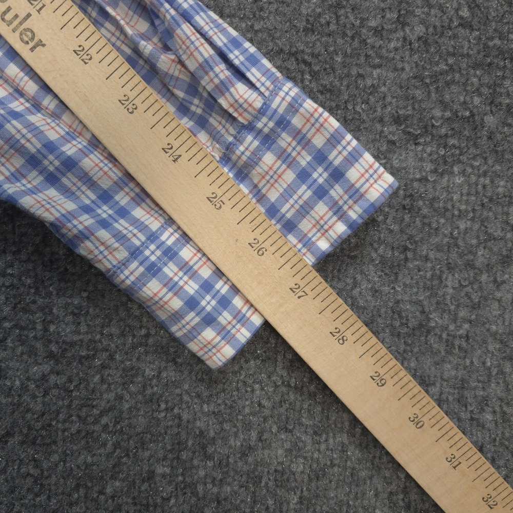 Criquet Shirt Mens Large Blue Plaid Performance Pearl Snap Casual Outdoors Golf - Picture 10 of 10